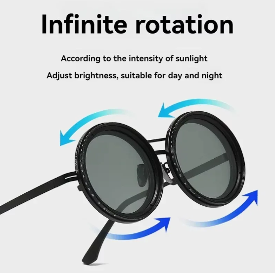 Zoom adjustable sunglasses with light adjustment feature