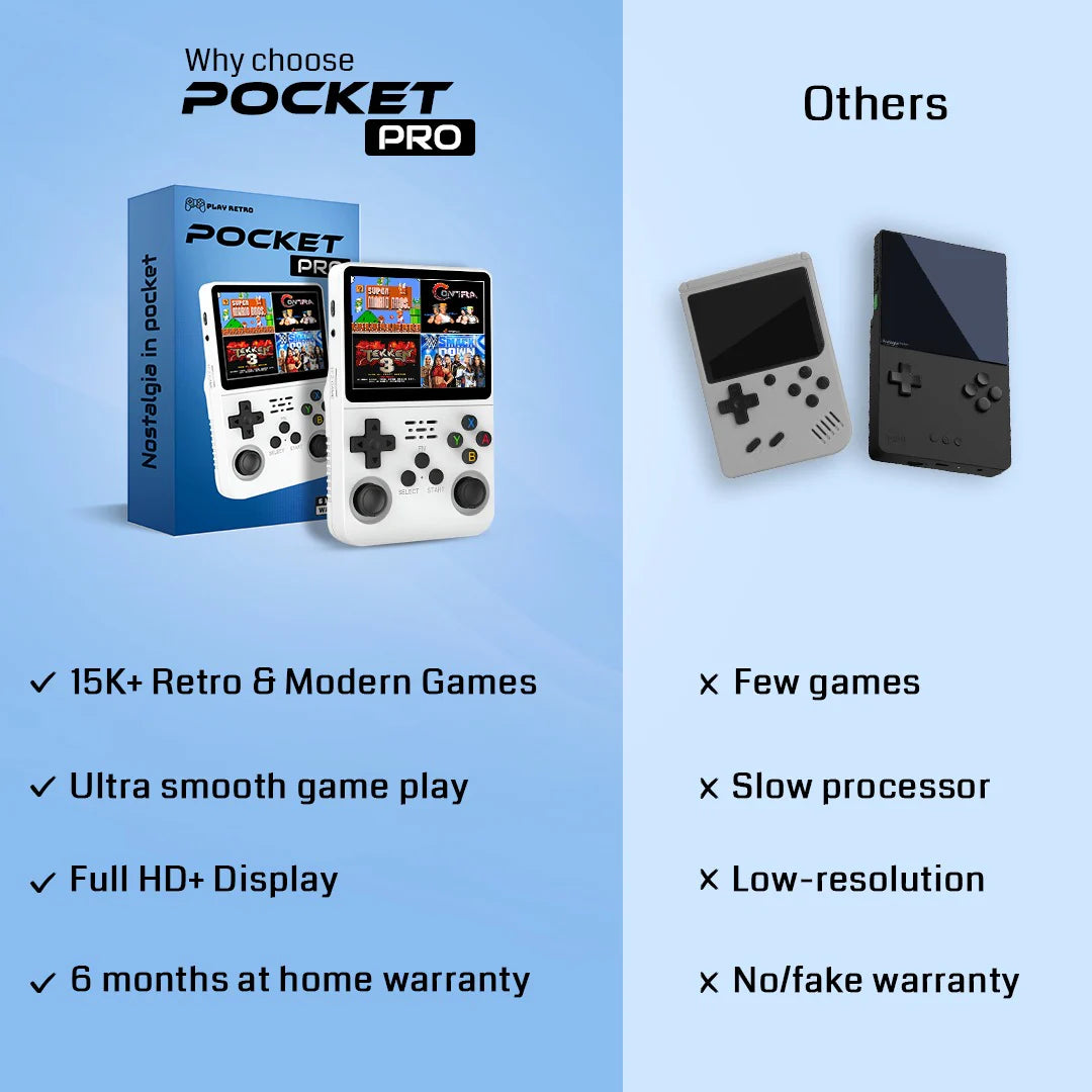 Pocket Pro with 15000+ Popular Modern & Retro Titles 🛜 Highly Tactile & Full 360° Joysticks 4K supported